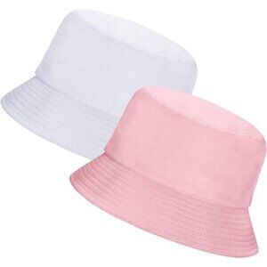 Bucket Hat for Women Men White/Pink